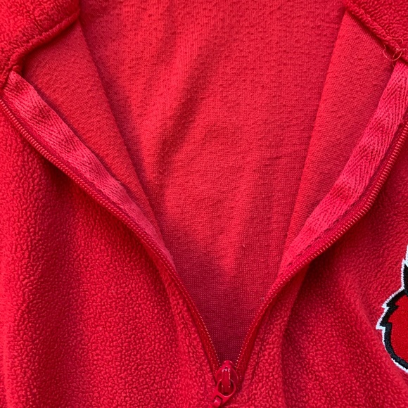 Columbia Louisville Cardinals women’s red 1/4 zip fleece pullover size S - Picture 6 of 7